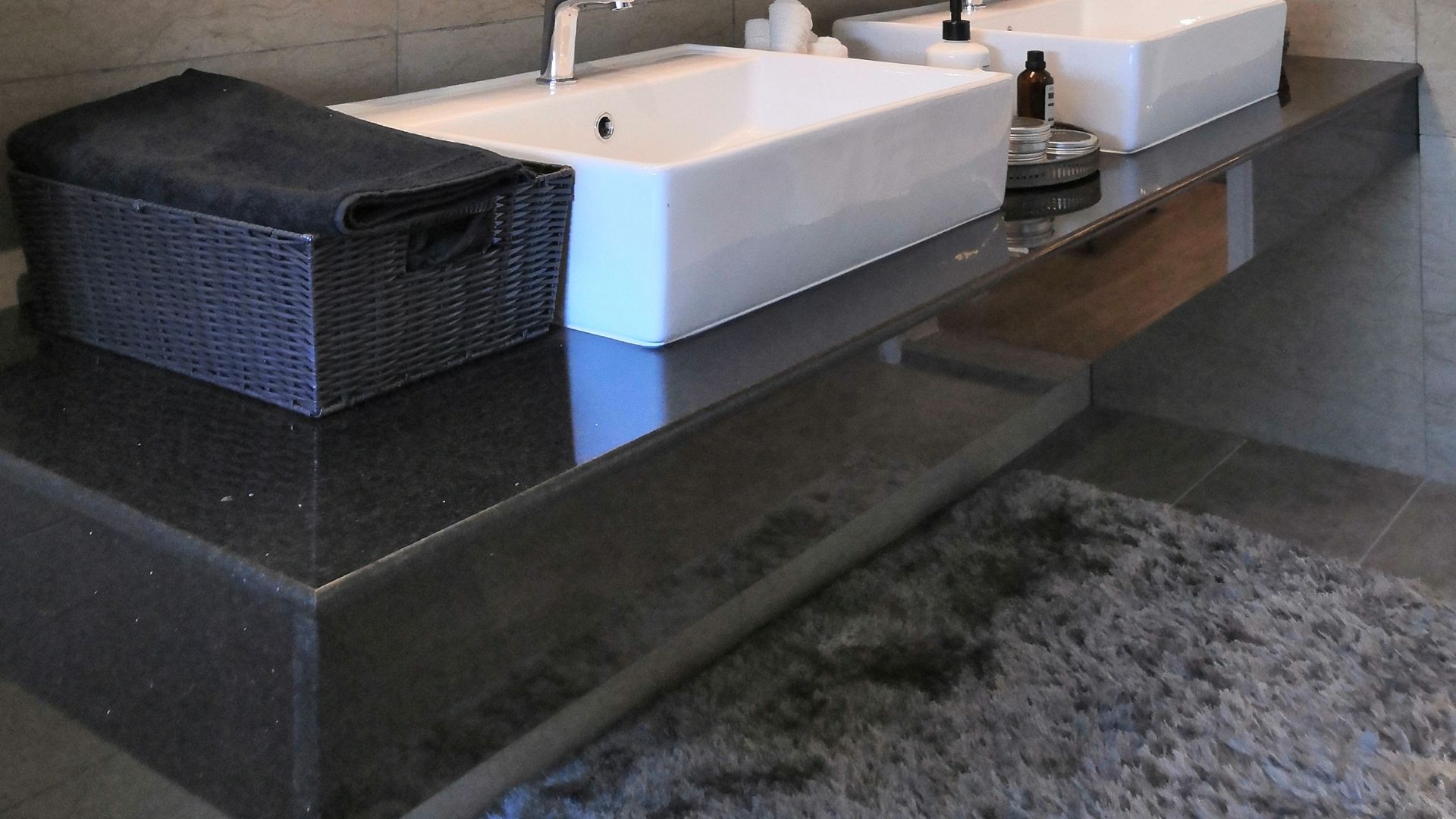 Elevate Your Bathroom with Stunning Black Granite Countertops