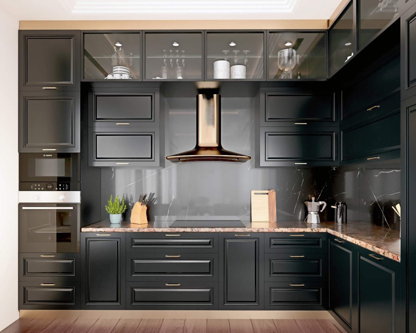 Lighter Elements in a Kitchen with Dark Cabinets