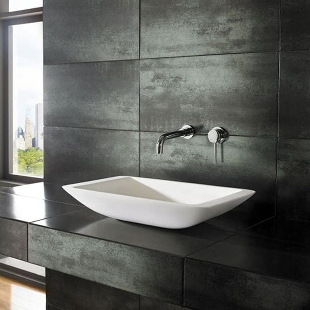 solid surface with a single sink on