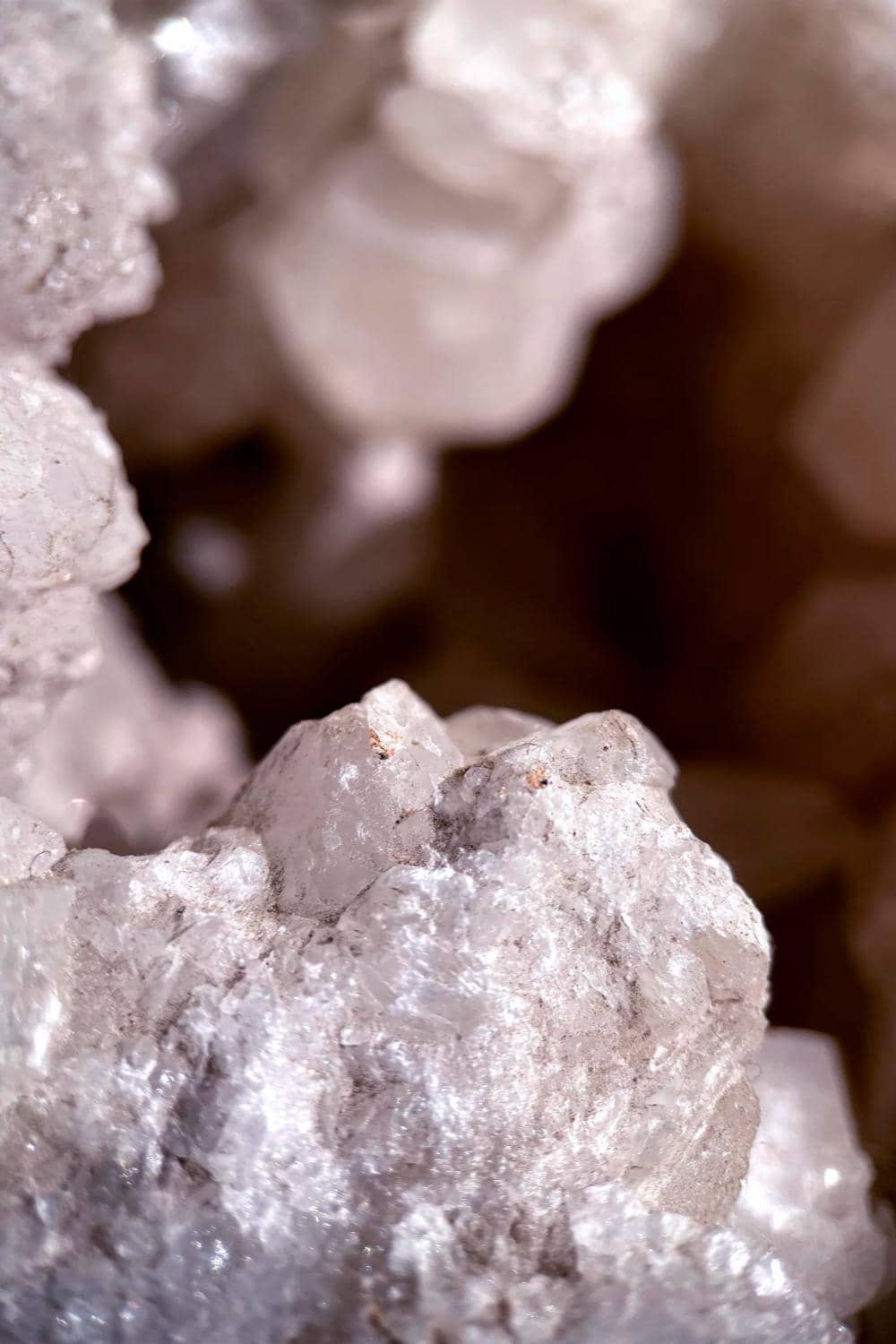 A macro shot of a quartz crystal